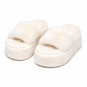 Pantuflas blancas de pelo