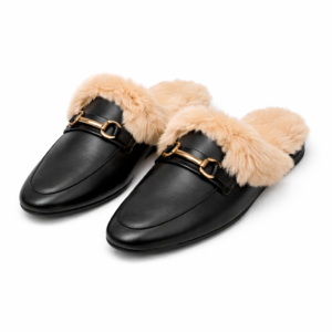 Mocasines negros con pelo