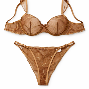 Conjunto encaje dorado