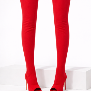 Botas altas rojas de tacón